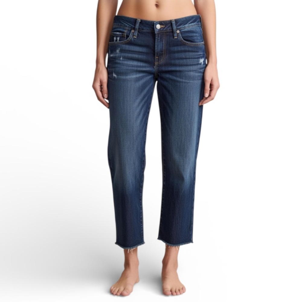 Lucky Brand Riley Slouchy Skinny Distressed Cropped Jeans